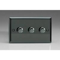 3-Gang 2-Way Iridiam Black LED Dimmer