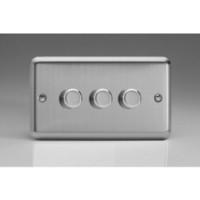 3-Gang 2-Way Matt Chrome LED Dimmer