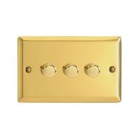 3-Gang 2-Way Victorian Brass LED Dimmer