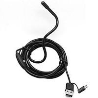 3 in 1 6 LEDs 5.5mm 2M Android Endoscope OTG Micro USB Rigid Wire Inspection Camera IP66