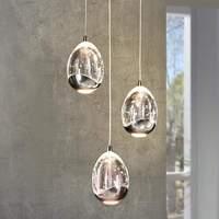 3-bulb LED hanging light Rocio in chrome