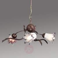 3-bulb Charlotte pendant light in a floral shape