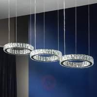 3-light, crystal hanging light Debra with LED