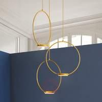 3-bulb, golden LED hanging light Odigiotto