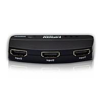 3 Port 1080P HDMI AUTO Switch Splitter Switcher HUB Box Cable LCD HDTV, Metal Housing with Power Adapter Support 3D