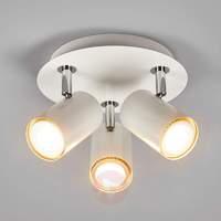 3-bulb circular ceiling spotlight Merle in white