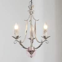 3-light chandelier Malda in silver