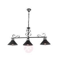 3-bulb linear pendant light Iron made from iron