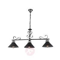 3 bulb linear pendant light iron made from iron