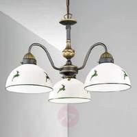 3 bulb hanging light nonna white and green