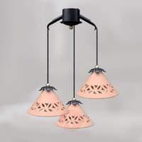 3-light terracotta pendant light Icaro