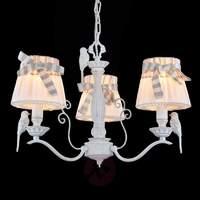3-bulb hanging lamp Bird with linen lampshades