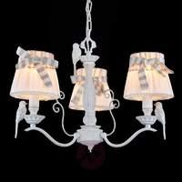 3 bulb hanging lamp bird with linen lampshades