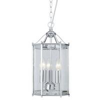 3 Light Chrome Finish Hexagonal Lantern Ceiling Light