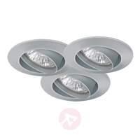 3-set ceiling spotlight GU4, flexible, iron