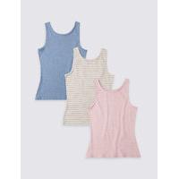 3 pack cotton rich vest tops 3 14 years