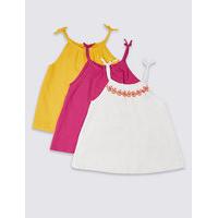 3 Pack Pure Cotton Vest Tops (3-14 Years)