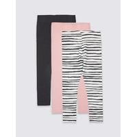 3 Pack Cotton Leggings with Stretch (3 Months - 5 Years)