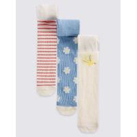 3 Pack of Cotton Rich Tights with StaySoft (0-24 Months)