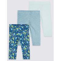 3 Pack Cotton Assorted Baby Leggings with Stretch