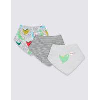 3 Pack Pure Cotton Baby Dribble Bibs