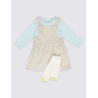 3 piece baby pinny bodysuit with tights