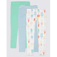 3 Pack Cotton Leggings with Stretch (3 Months - 5 Years)