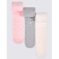 3 Pairs of Cotton Rich Tights (0-24 Months)