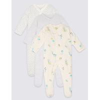 3 Pack Pure Cotton Sleepsuits