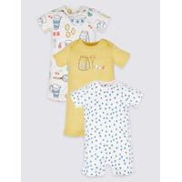 3 Pack Pure Cotton Rompers