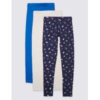 3 Pack Cotton Leggings with Stretch (3-14 Years)
