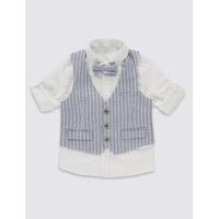 3 Piece Waistcoat & Shirt with Bow Tie (3 Months - 5 Years)
