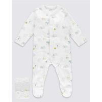 3 Pack Pure Cotton Unisex Assorted Sleepsuits