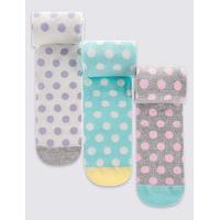 3 Pairs of Freshfeet Cotton Rich Spotted Tights (2-8 Years)