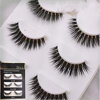 3 Pairs Of Soft Terrier Pure Manual Simulation Verisimilitude Multilayer Thick Eye End Extended Multilayer Thin Silk Wool False Eyelash