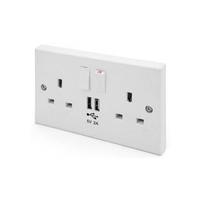 3 X Wall Power Socket with USB Charging Ports