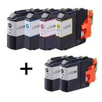 3 x black brother lc223bk and 1 x colour set brother lc223cmy compatib ...