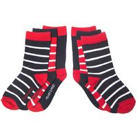 3 Pack Po.p Stripe Baby Socks - Blue quality kids boys girls