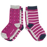 3 Pack Stripes And Spots Kids Socks - Purple quality kids boys girls