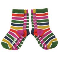 3 Pack Po.p Rainbow Stripe Baby Socks - White quality kids boys girls