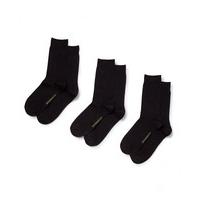 3-Pack Mens Black Socks 39/42 - Savile Row