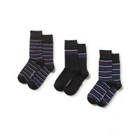 3 Pack Mens Black Blue Red Bamboo Rich Socks 43/46 - Savile Row