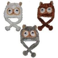 3 Assorted Owl Face Hats