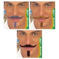 3 Assorted Colour Chevalier Moustache & Goatee