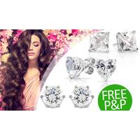 3 pack of sterling silver stud earrings with crystals free pampp