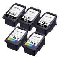 3 x Black Canon PG-545XL and 2 x Colour Canon CL-546XL (Remanufactured)