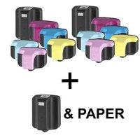 3 x Black HP 363 and 2 x Colour Set HP 363 (Remanufactured) + 1 Free Paper