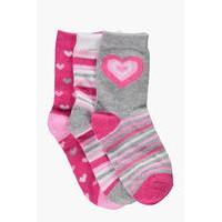 3 Pack Pink Socks - multi