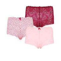 3 Pack Printed Lace Midi Shorts