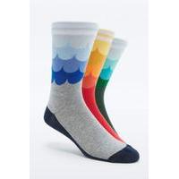 3 Pack General Selection Tonal Teardrop Socks, ASSORTED